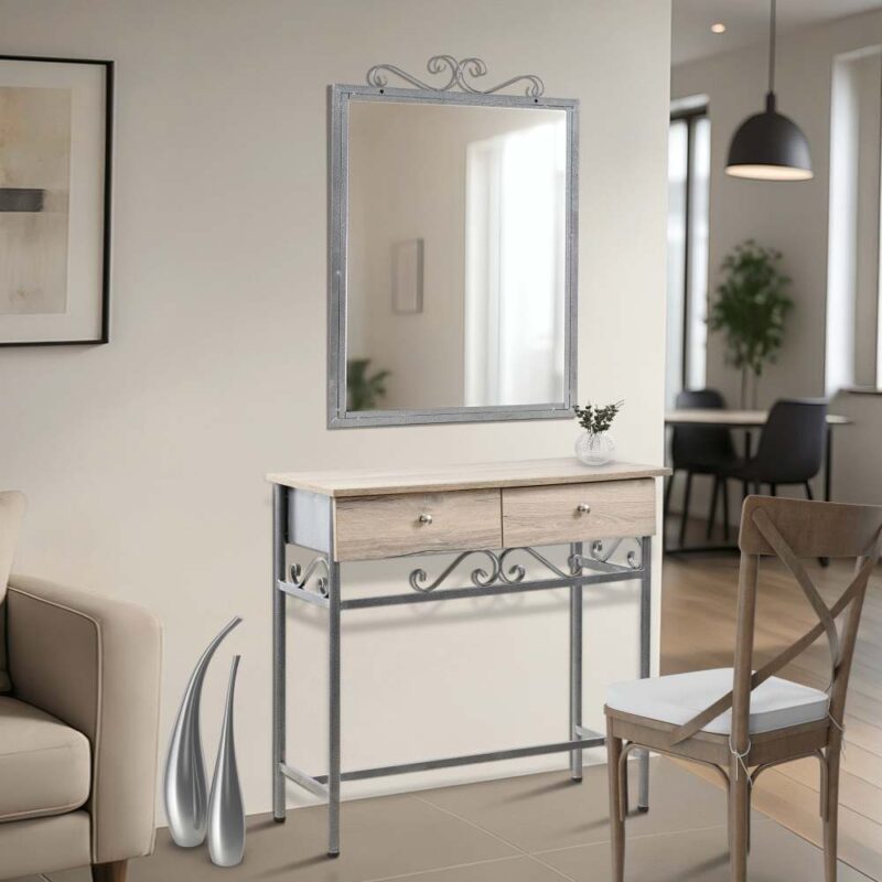 METAL VANITY TABLE WITH MIRROR FRAME (WITHOUT GLASS)